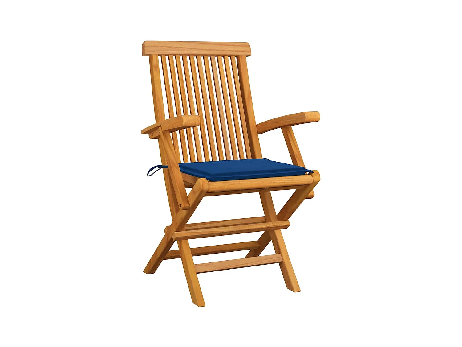 Chaises de jardin avec coussins bleu royal 2 pièces Bois de teck