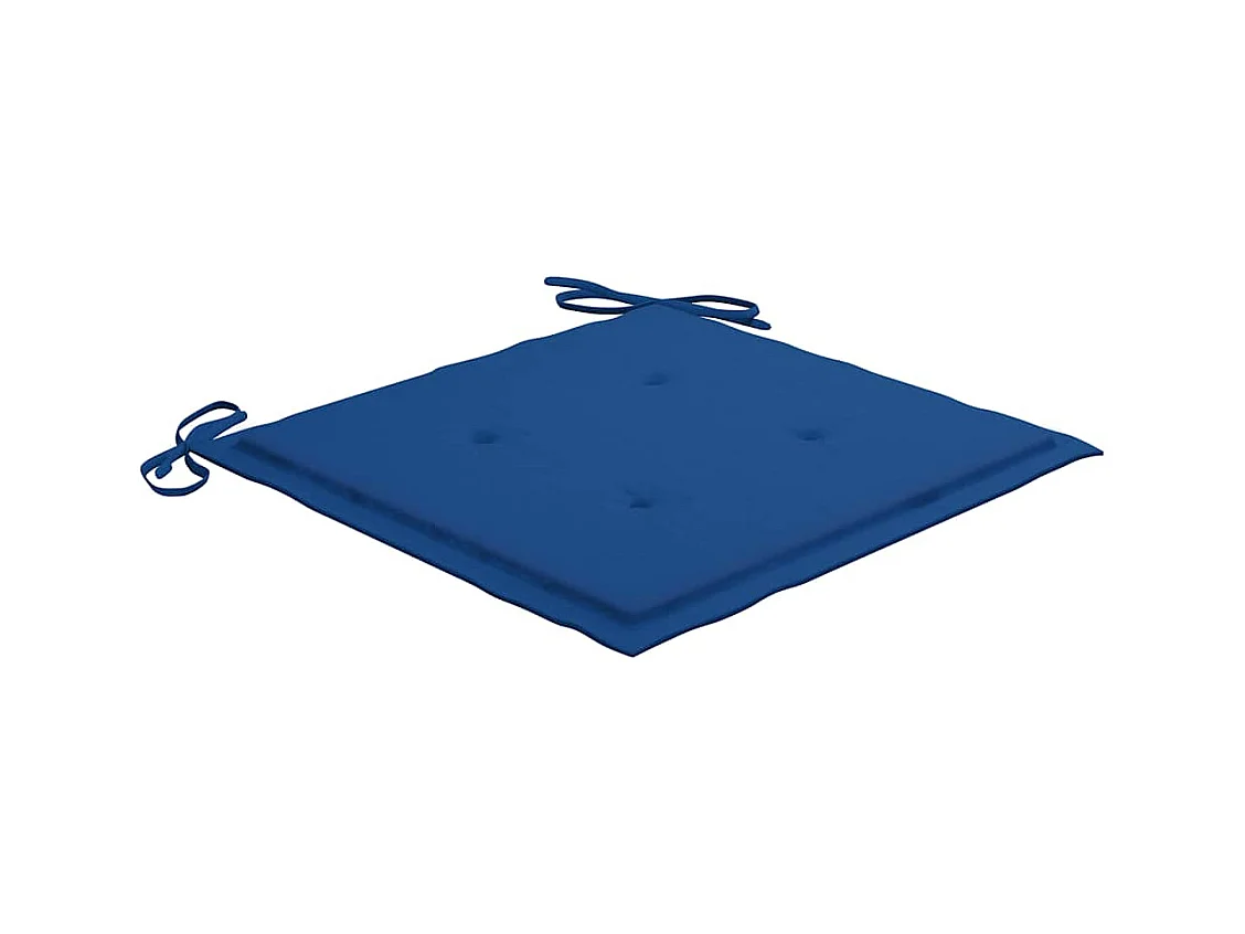 Chaises de jardin avec coussins bleu royal 2 pièces Bois de teck