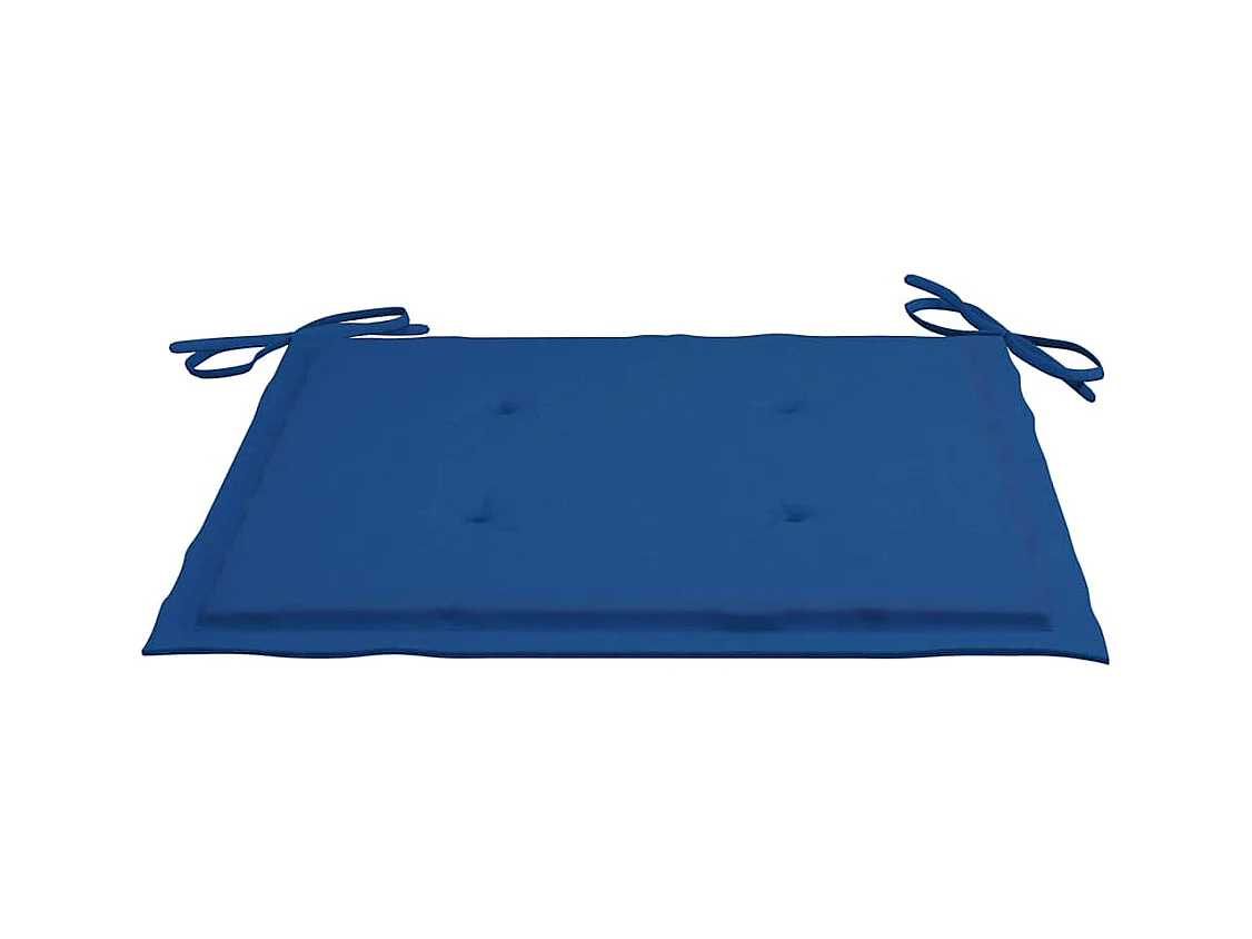 Chaises de jardin avec coussins bleu royal 2 pièces Bois de teck