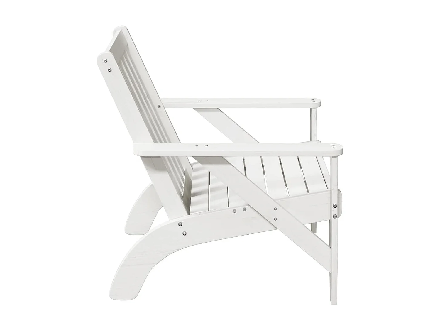 Chaise de jardin adirondack blanc 75x77x77cm bois massif de pin