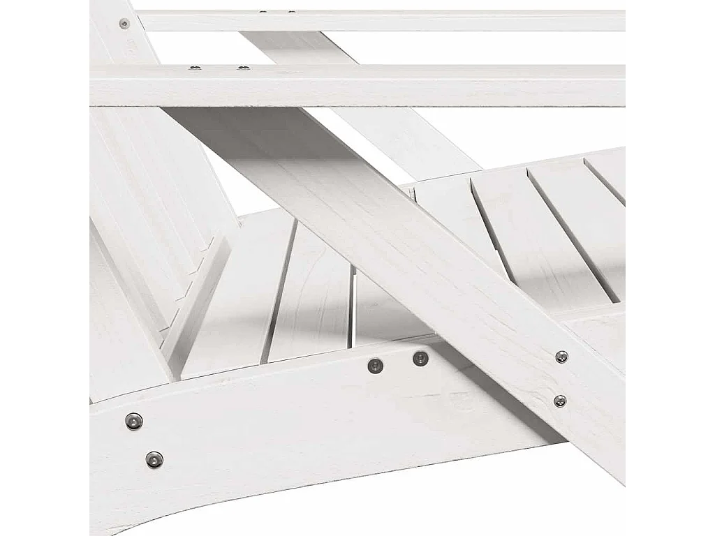 Chaise de jardin adirondack blanc 75x77x77cm bois massif de pin