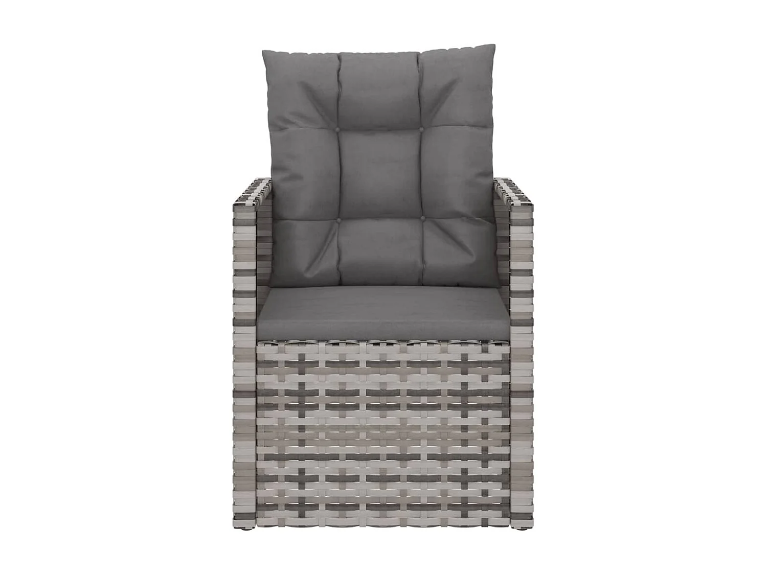 Sillón de jardín con cojín ratán sintético gris