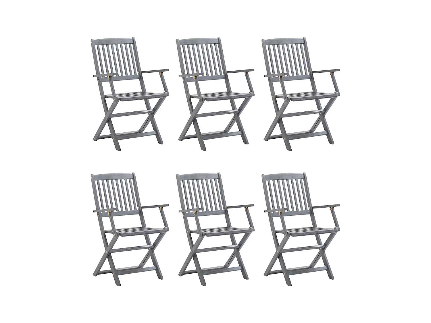 Cadeiras exterior dobráveis com almofadões 6 peças acácia maciça