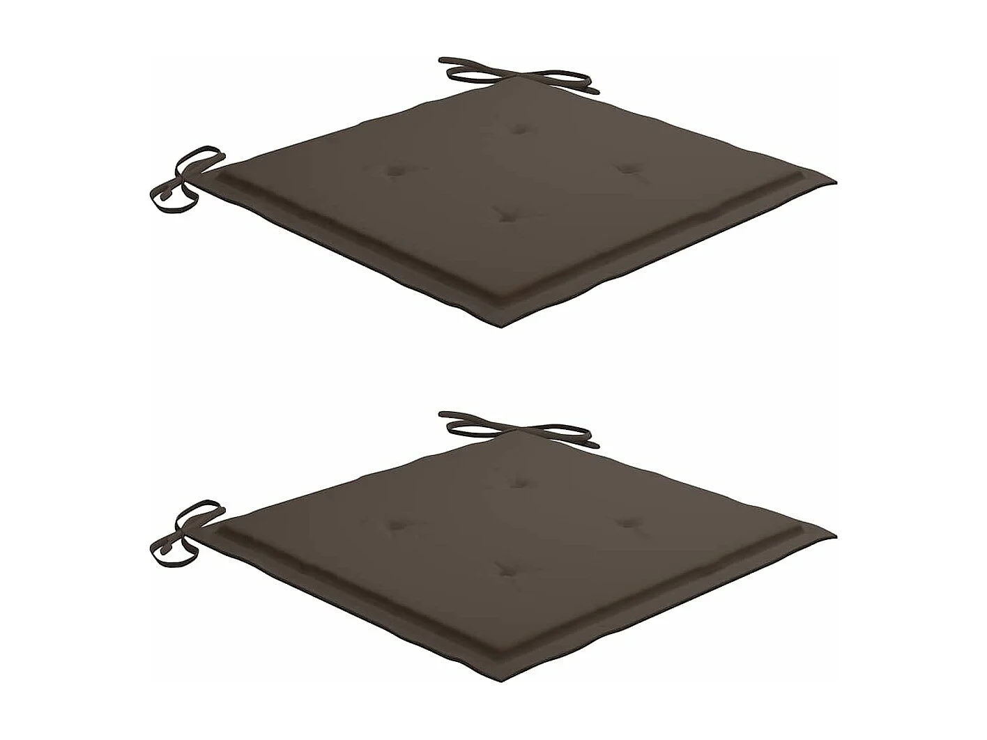 Chaises de jardin 2 pièces avec coussins taupe Bois de teck massif