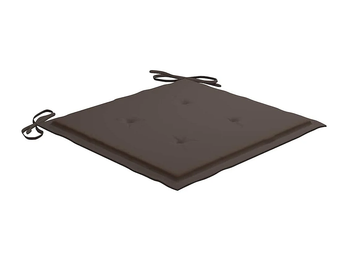 Chaises de jardin 2 pièces avec coussins taupe Bois de teck massif