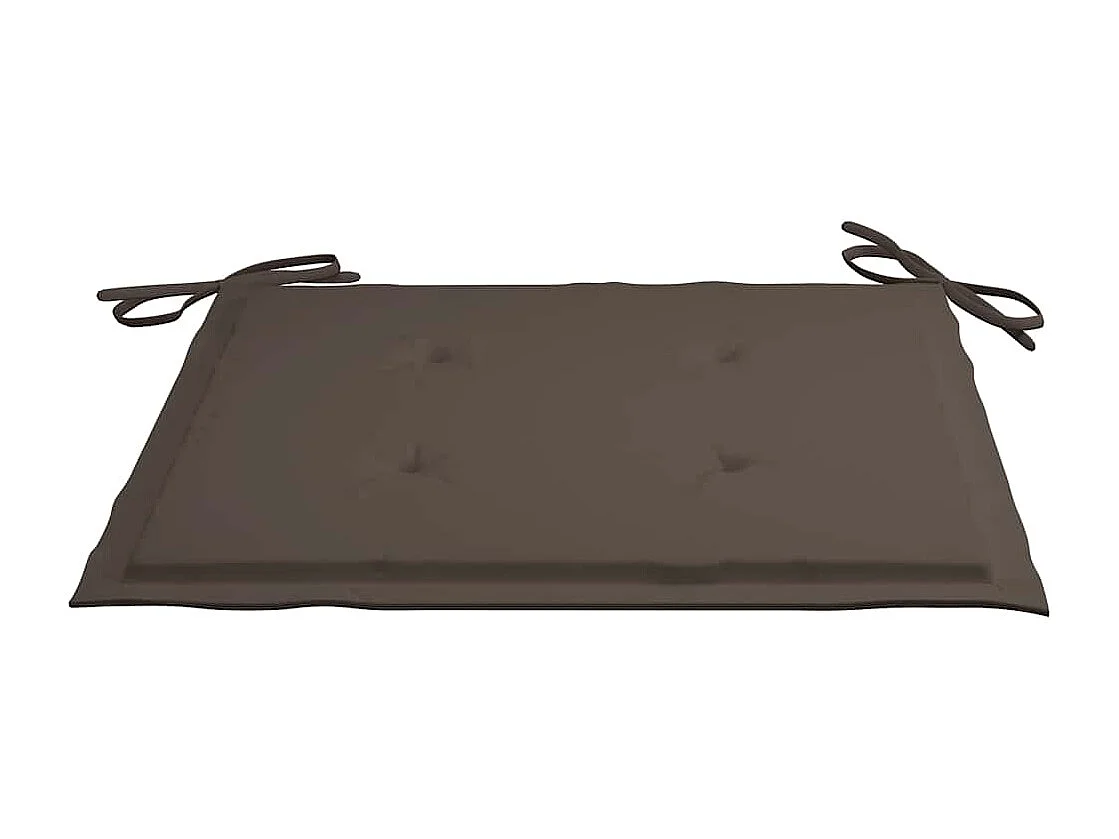Chaises de jardin 2 pièces avec coussins taupe Bois de teck massif