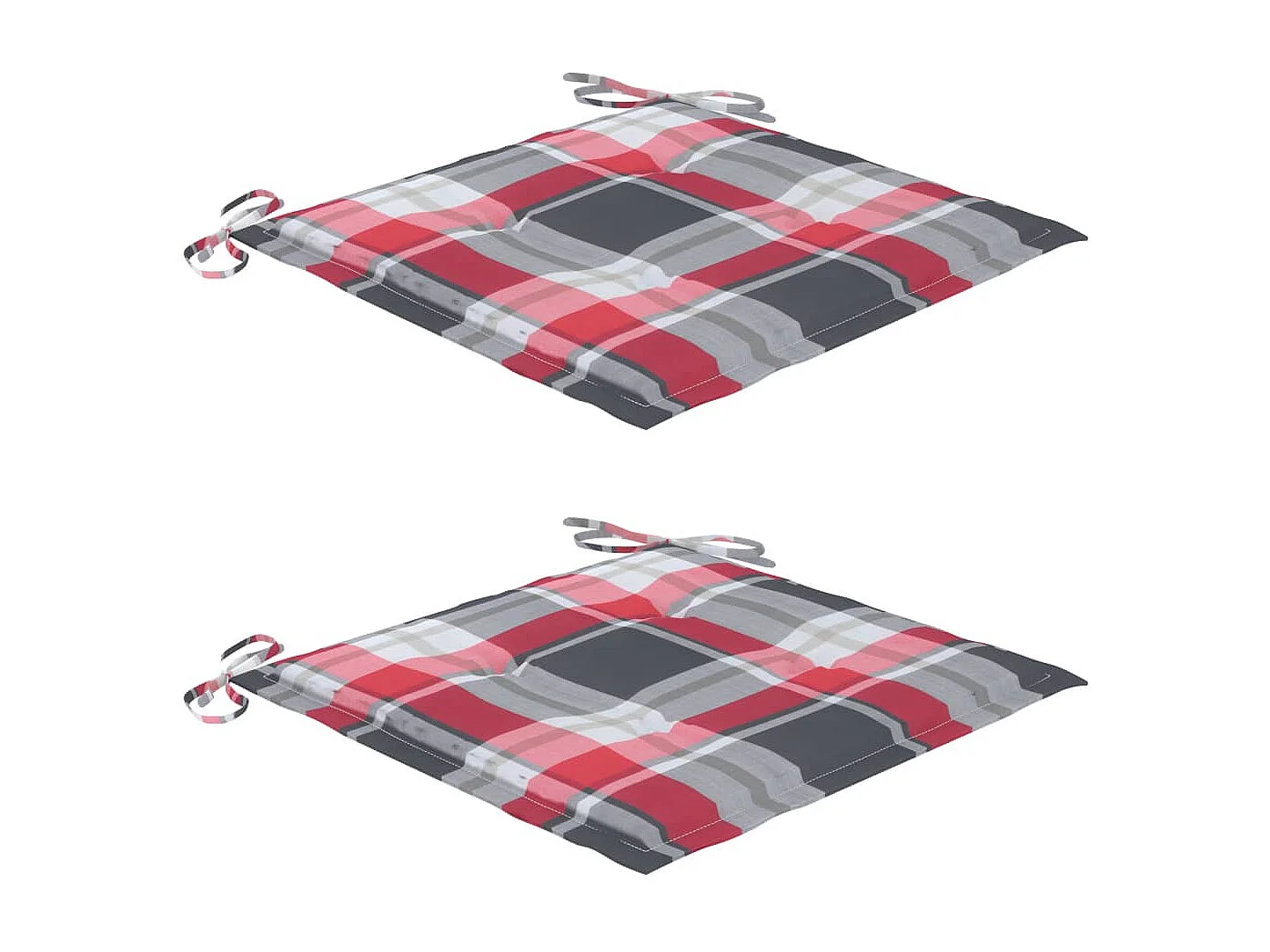 Chaises de jardin avec coussins 2 pièces Acacia solide et acier