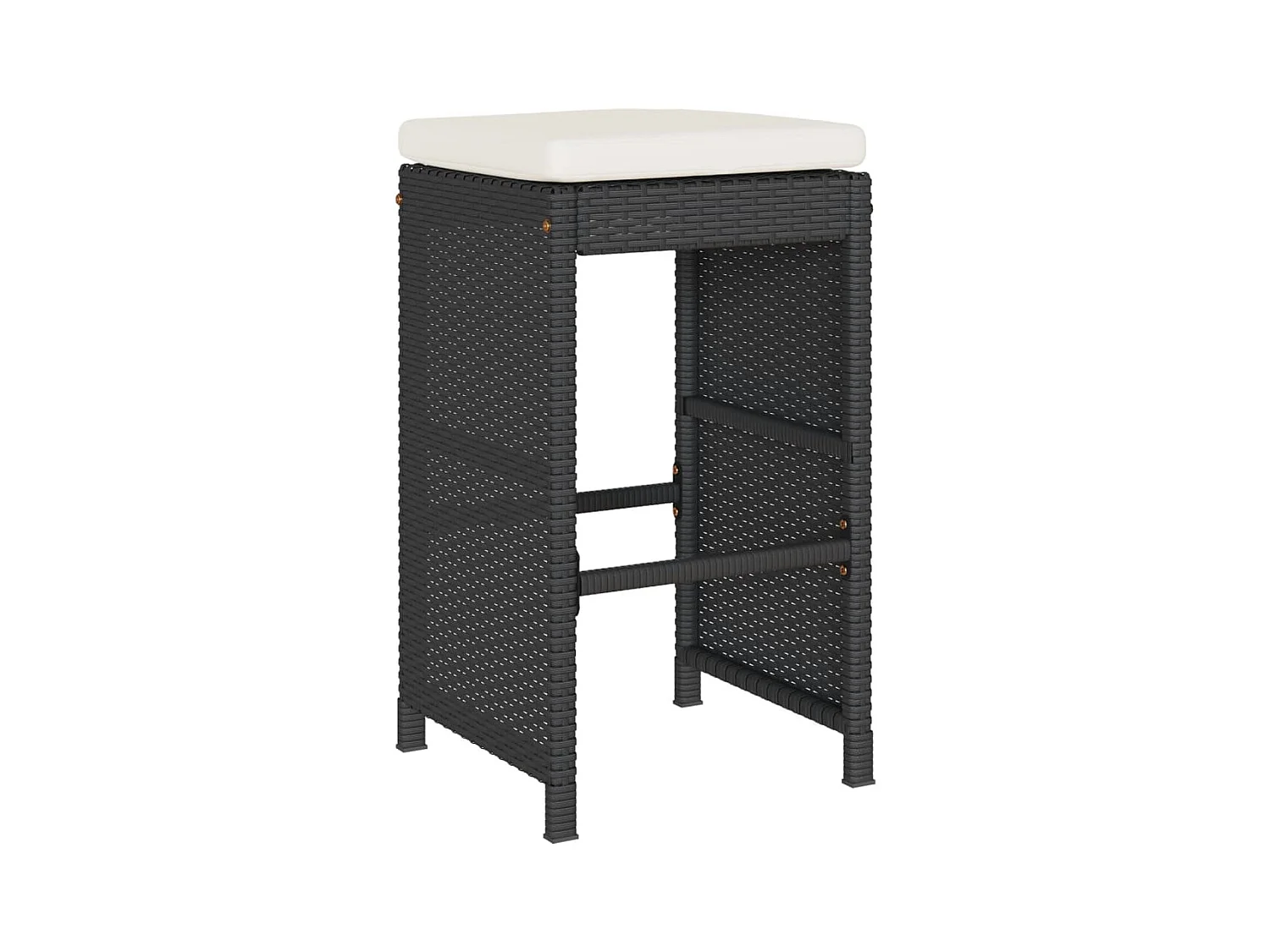 Tuinbarkrukken met kussens 4 stukkenpoly rattan zwart