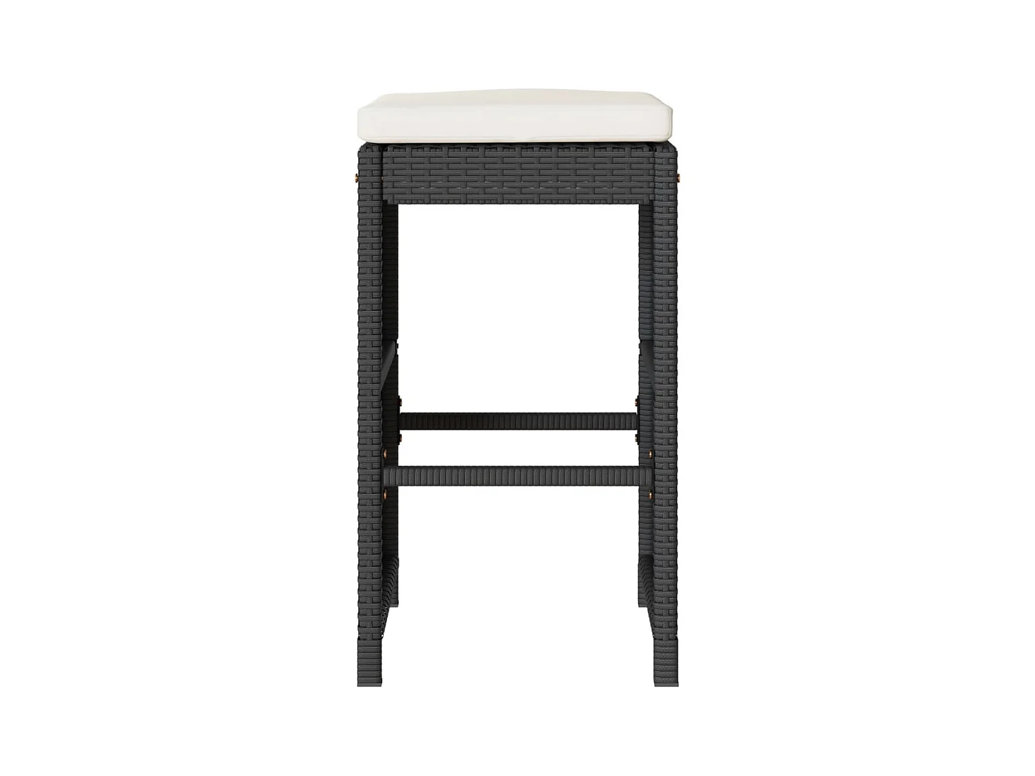 Tuinbarkrukken met kussens 4 stukkenpoly rattan zwart