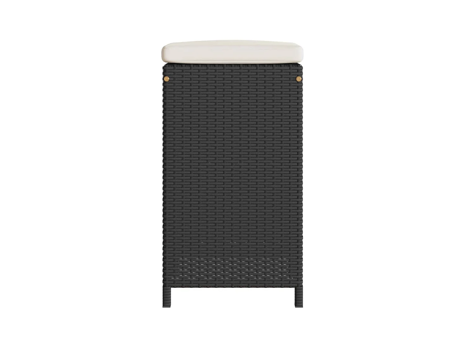 Tuinbarkrukken met kussens 4 stukkenpoly rattan zwart