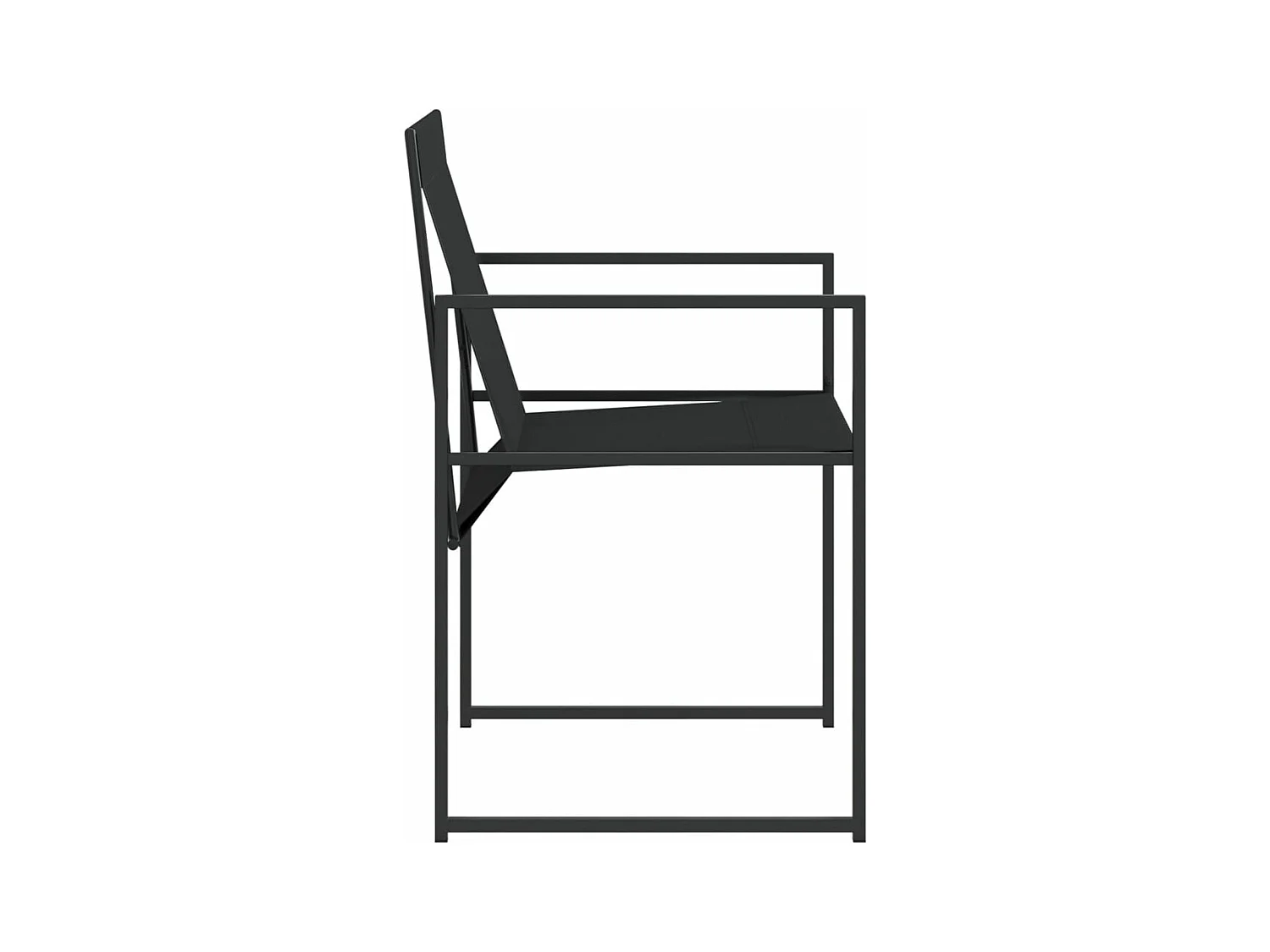 Cadeiras de jardim 4 peças aço e textilene preto