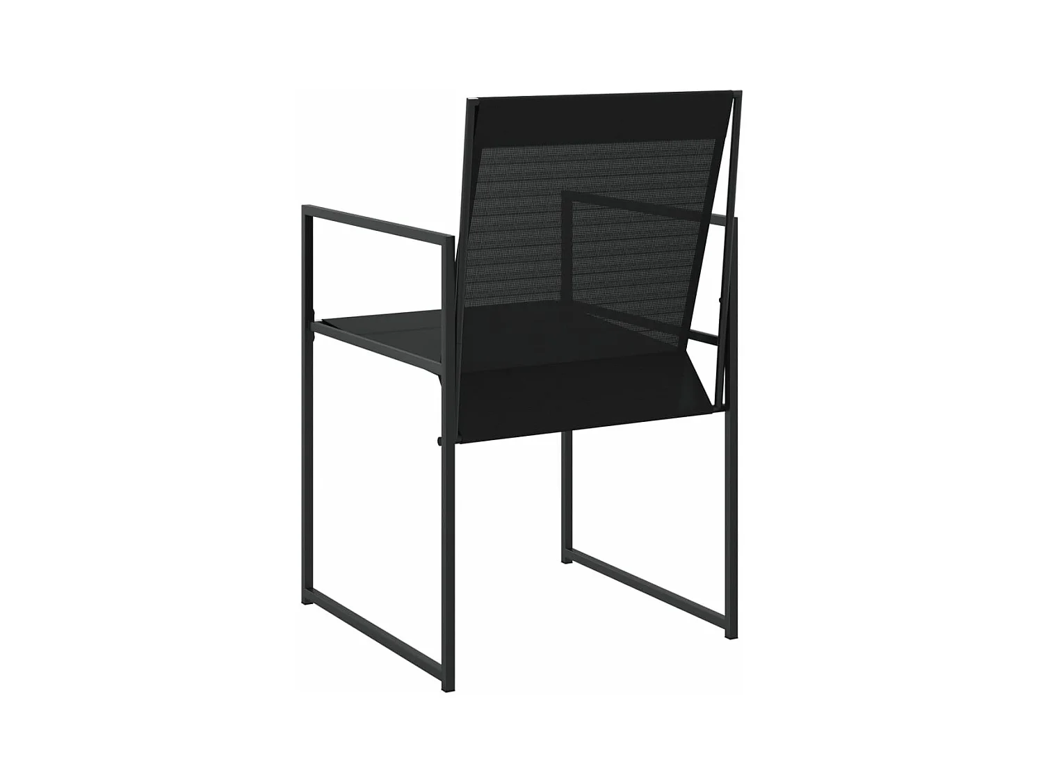 Sillas de jardín con cojines 4 unidades acero y textilene negro