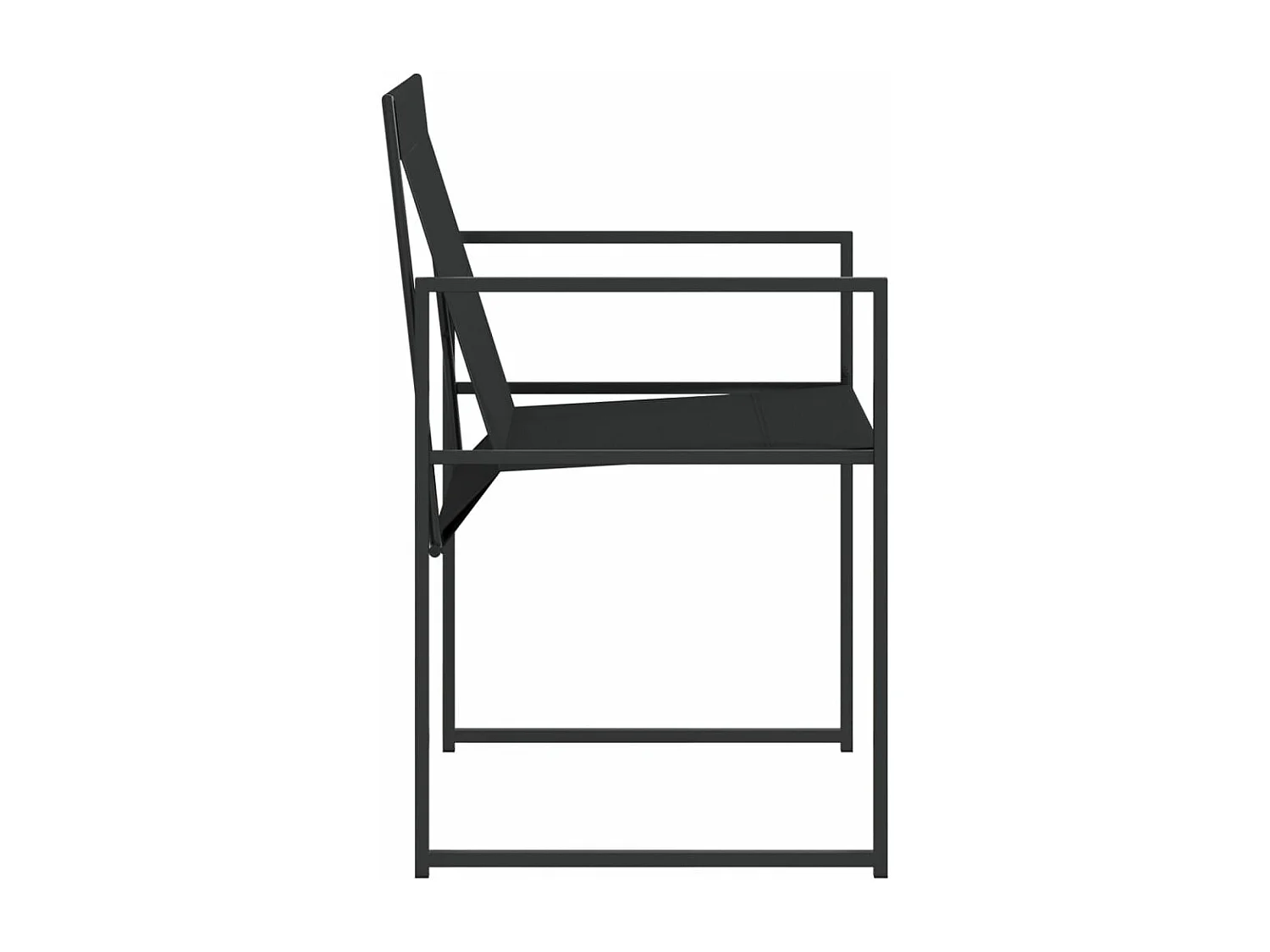 Chaises de jardin 4 pièces noir acier et textilène