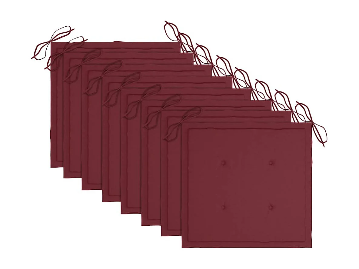 Cadeiras de exterior dobráveis com almofadões 8 peças acácia maciça