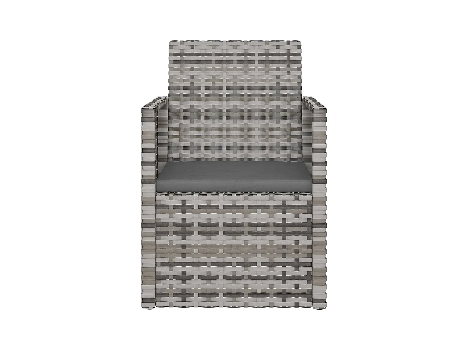 Fauteuil de jardin avec coussin Gris Résine tressée