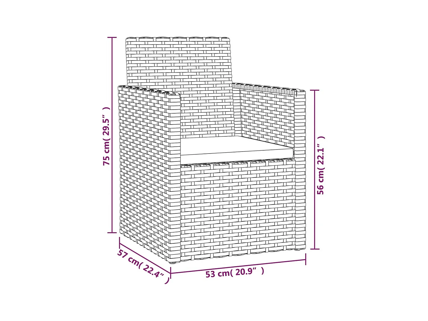 Fauteuil de jardin avec coussin Gris Résine tressée