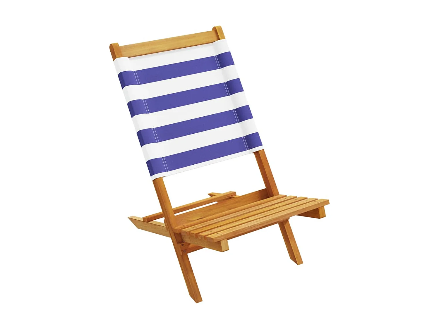 Tuinstoelen 4 stukkeninklapbaar stof en massief hout blauw en wit