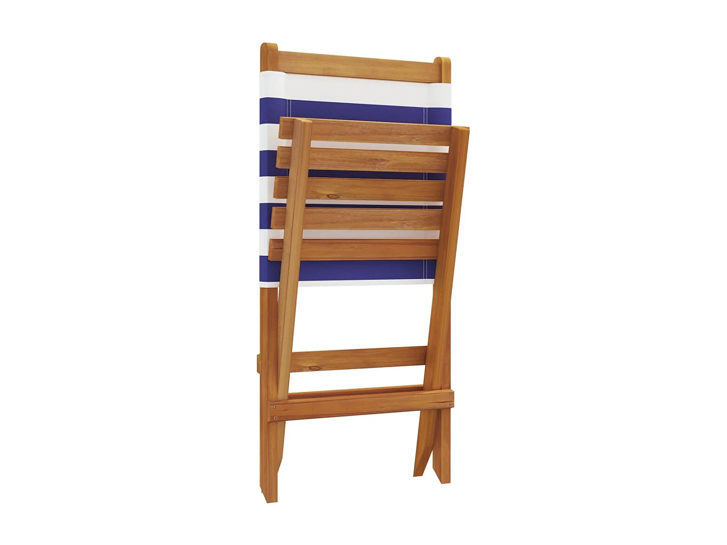 Sillas jardín reclinables 4 unidades madera maciza tela azul blanco