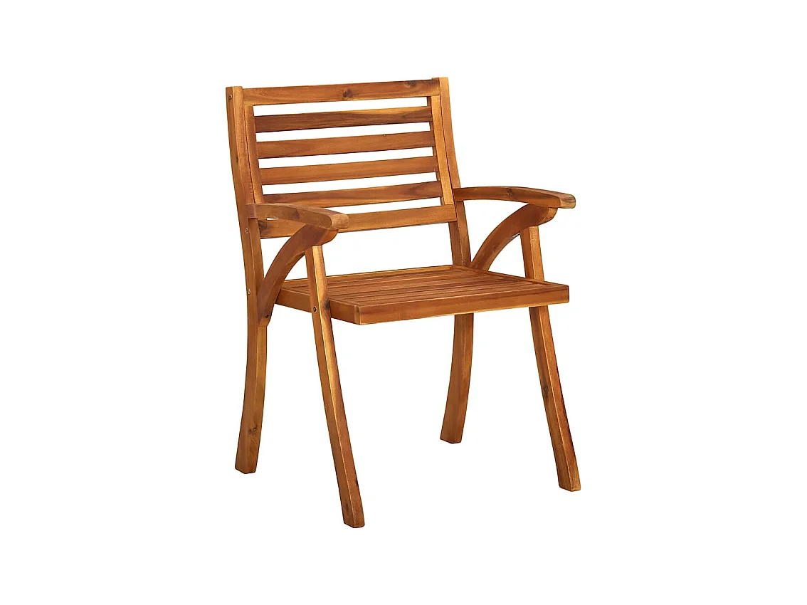 Chaises à dîner de jardin avec coussins 3 pièces Acacia massif