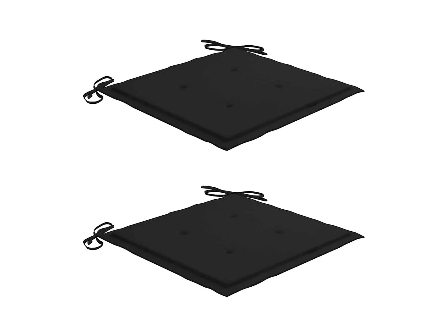 Chaises de jardin avec coussins noir 2 pièces Bois de teck massif