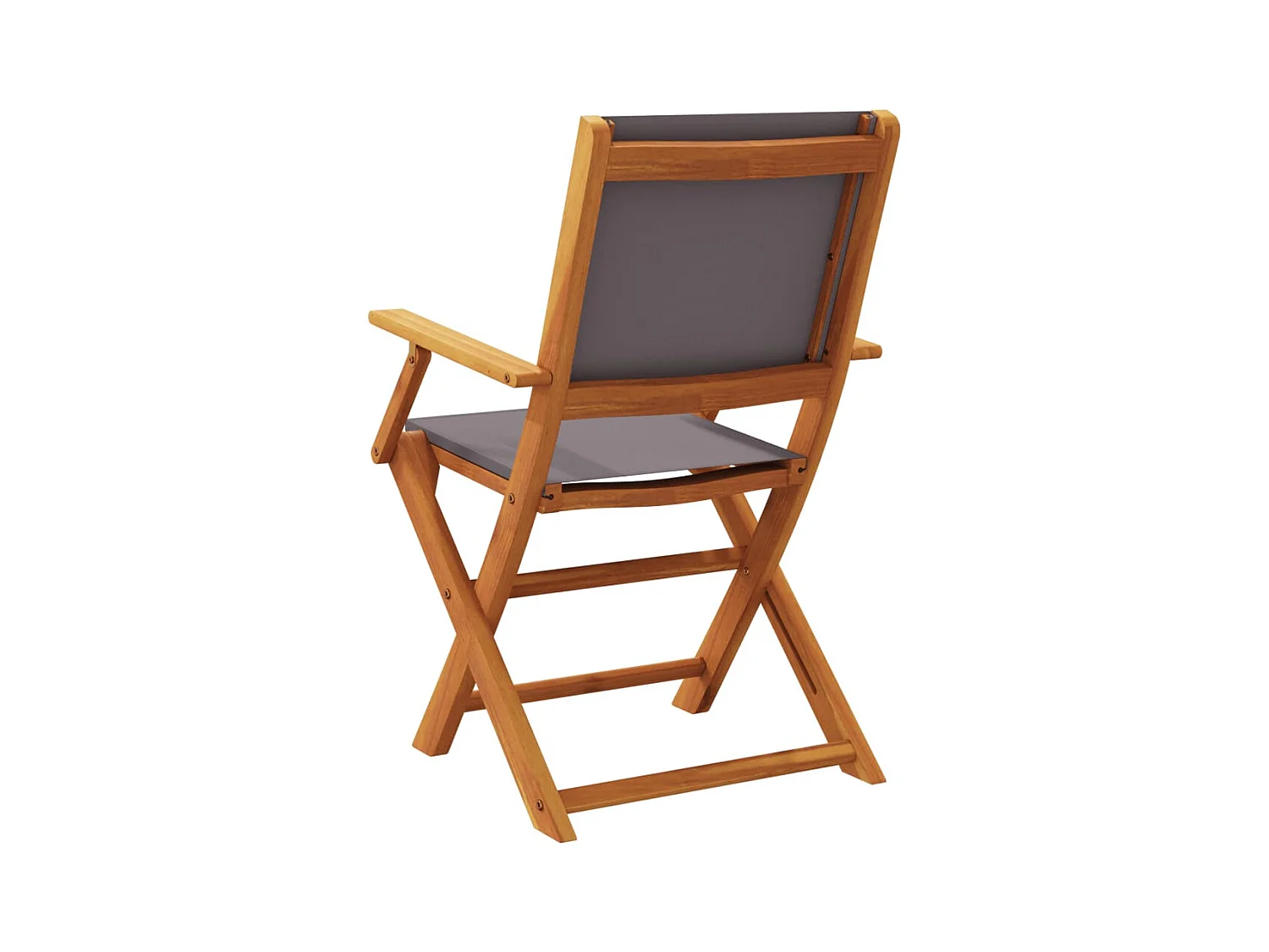 Tuinstoelen 8 st inklapbaar massief hout en stof antracietkleur