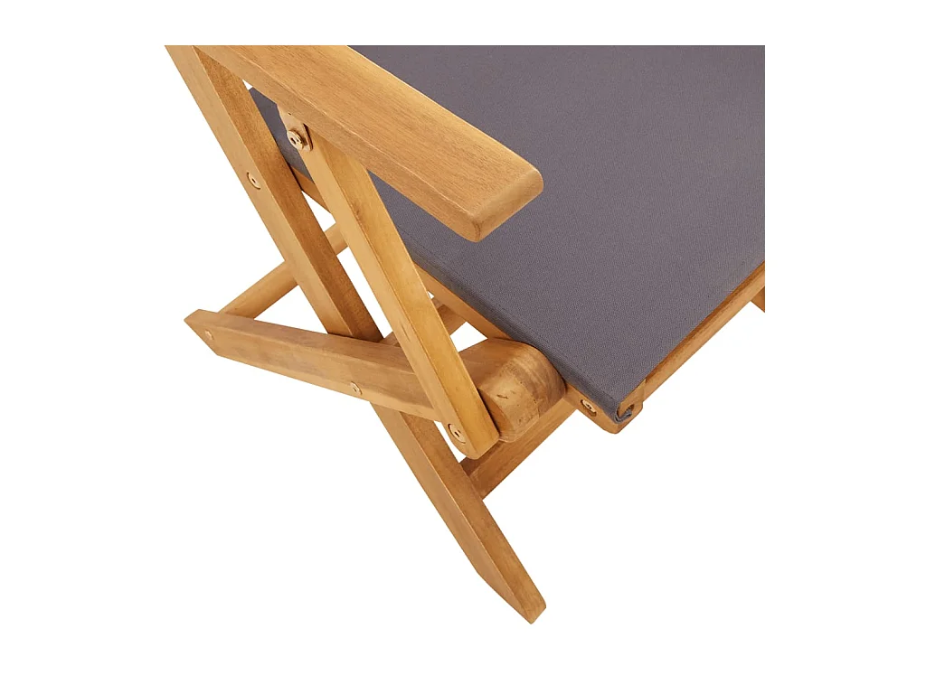 Tuinstoelen 8 st inklapbaar massief hout en stof antracietkleur