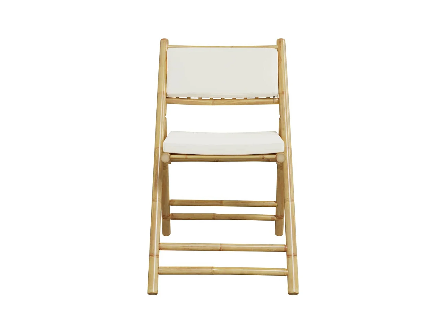 4 peças cadeiras bistrô dobráveis com almofadões branco nata bambu