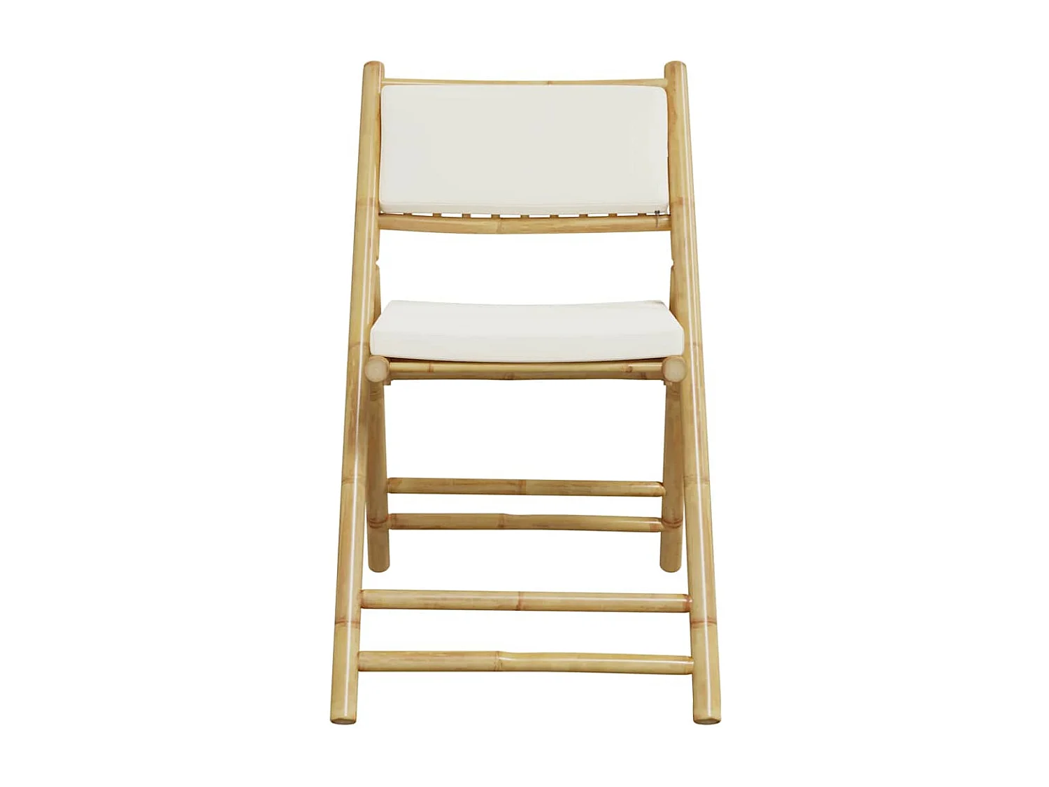 4 peças cadeiras bistrô dobráveis com almofadões branco nata bambu