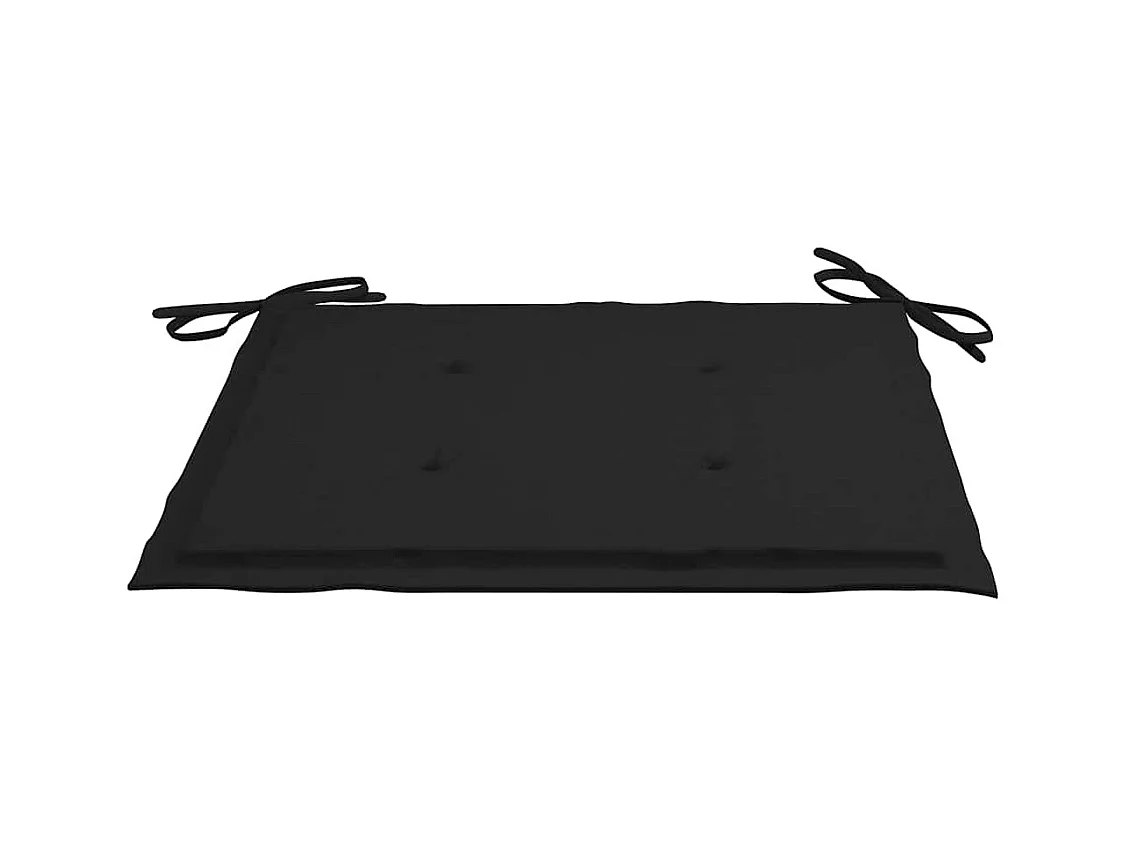 Chaises de jardin avec coussins noir 4 pièces Bois de teck massif