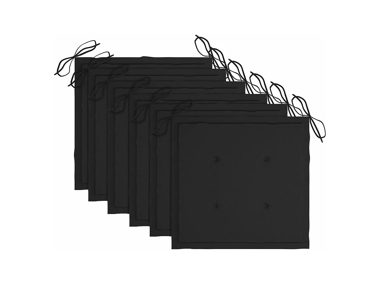 Chaises à dîner d'extérieur 6 pièces avec coussins Acacia massif