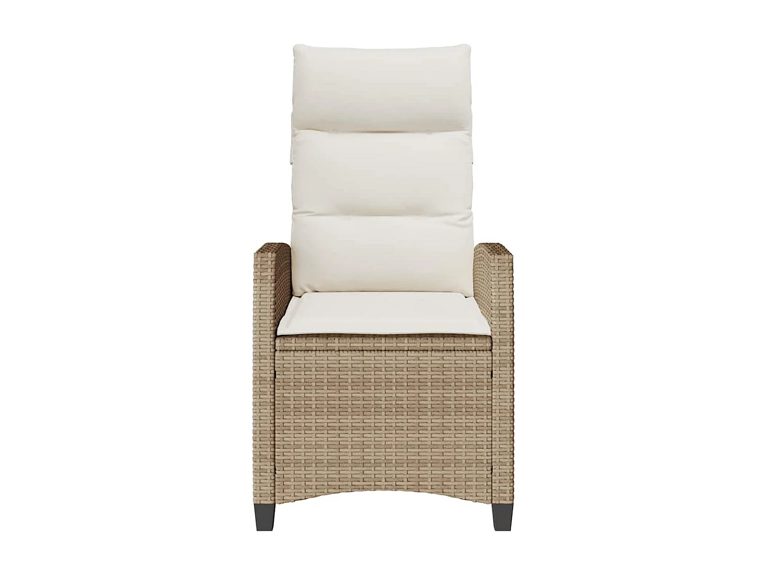 Cadeira de jardim reclinável com mesa de apoio vime PE bege