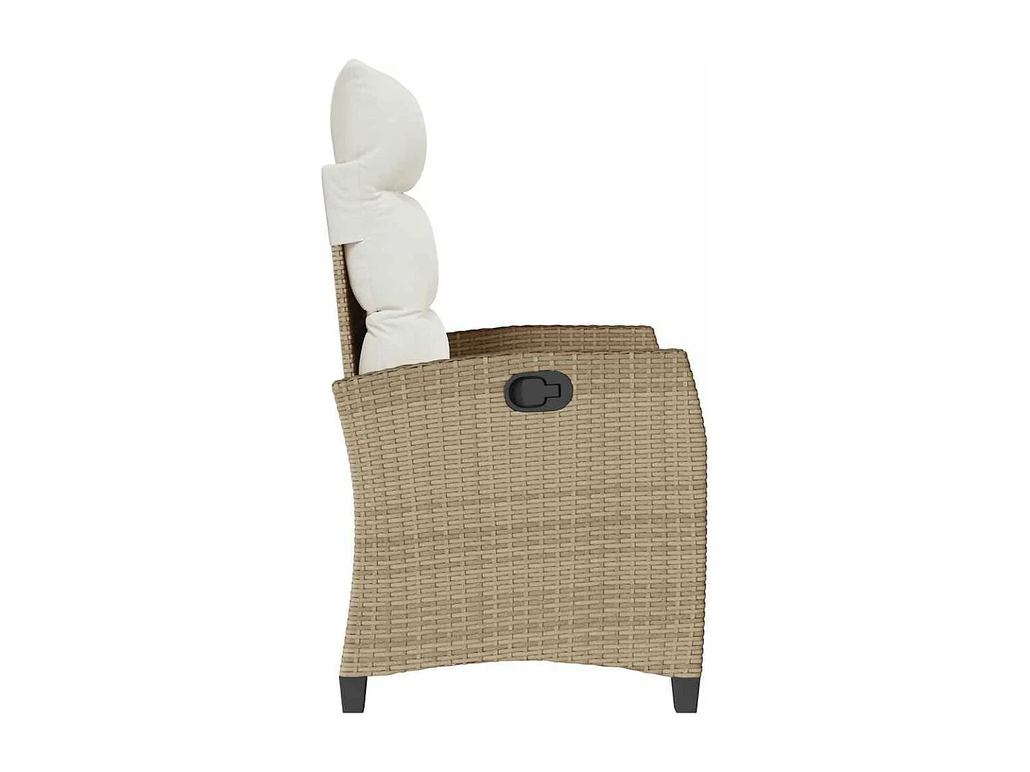 Cadeira de jardim reclinável com mesa de apoio vime PE bege