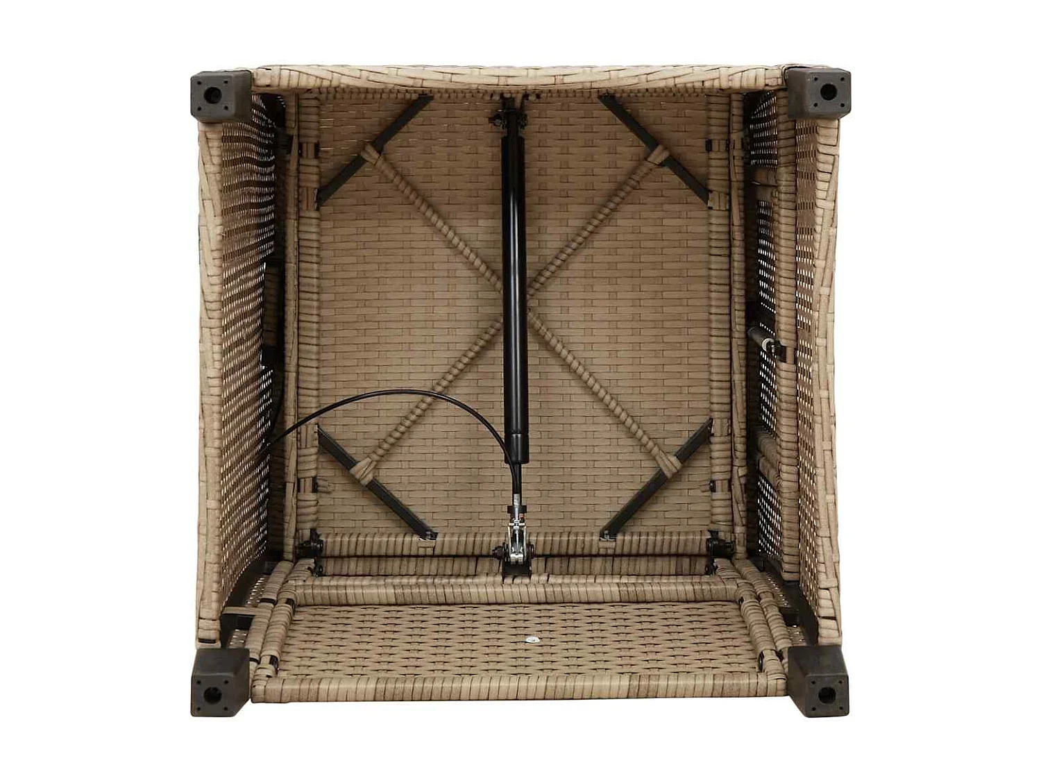 Cadeira de jardim reclinável com mesa de apoio vime PE bege