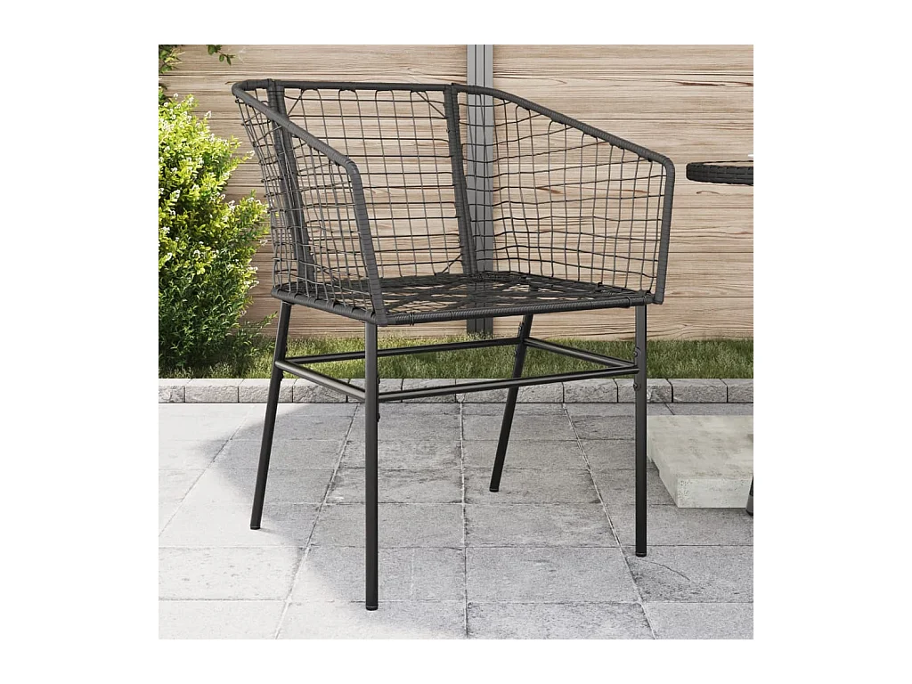 Chaises de jardin 2 pièces Noir Résine tressée