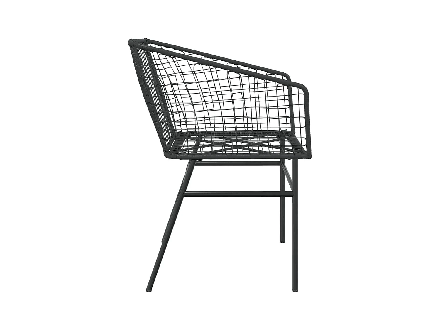 Chaises de jardin 2 pièces Noir Résine tressée