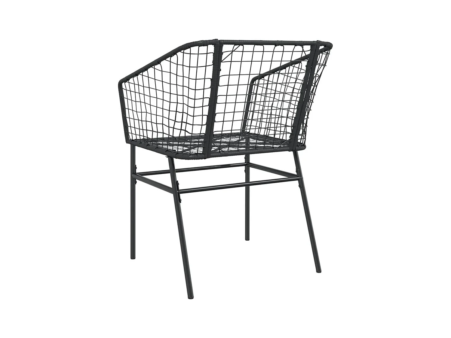 Chaises de jardin 2 pièces Noir Résine tressée