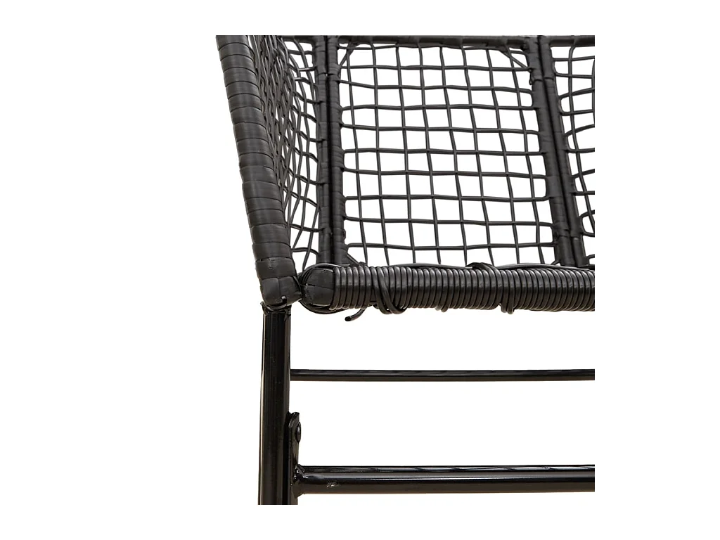 Chaises de jardin 2 pièces Noir Résine tressée