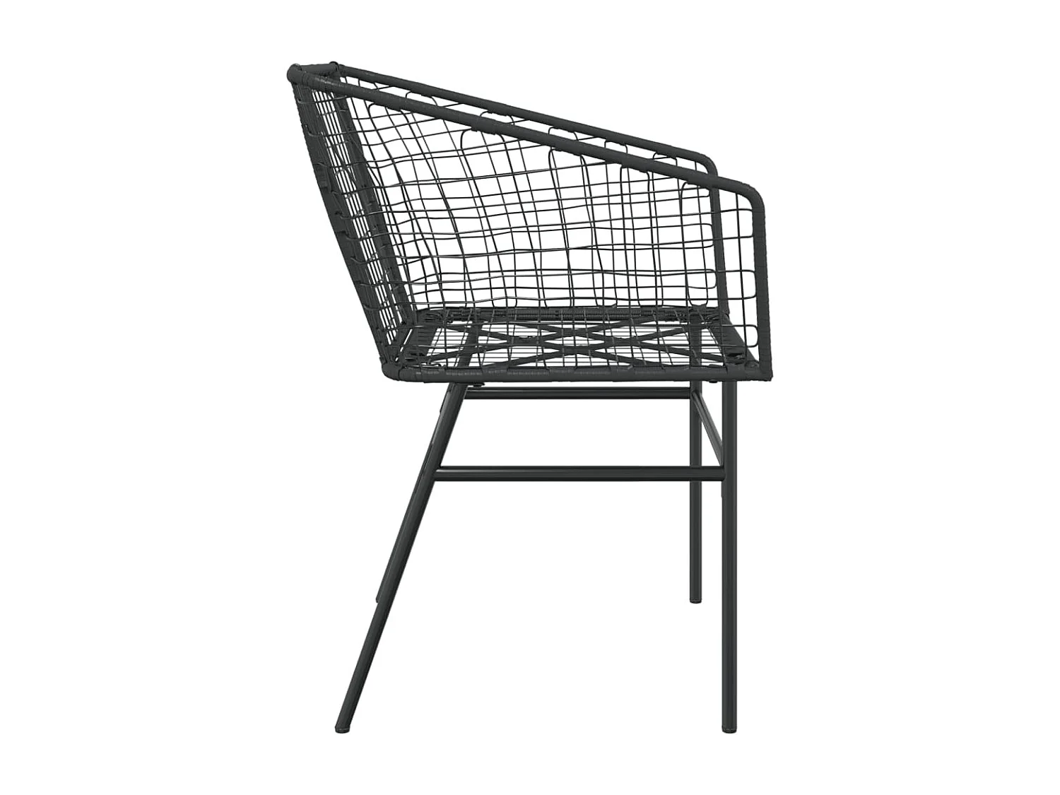 Chaises de jardin 2 pièces Noir Résine tressée