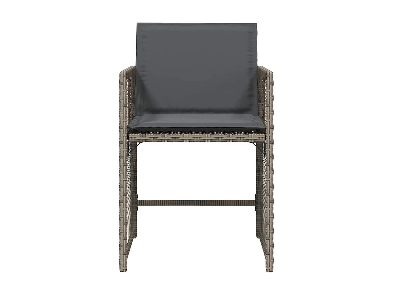 Chaises de jardin avec coussins lot de 4 gris résine tressée