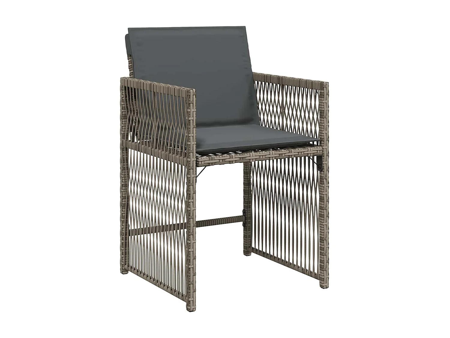 Chaises de jardin avec coussins lot de 4 gris résine tressée