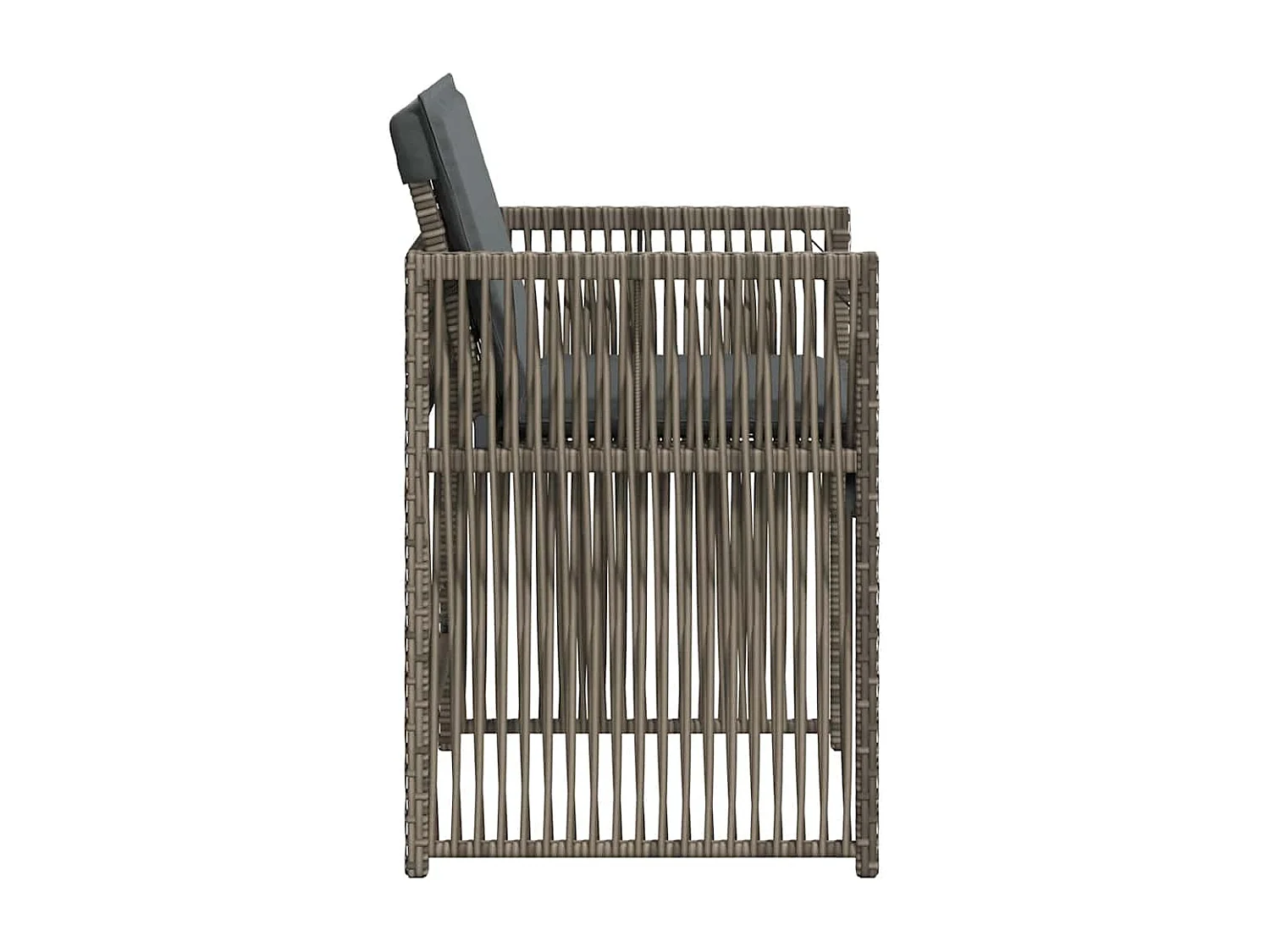 Chaises de jardin avec coussins lot de 4 gris résine tressée