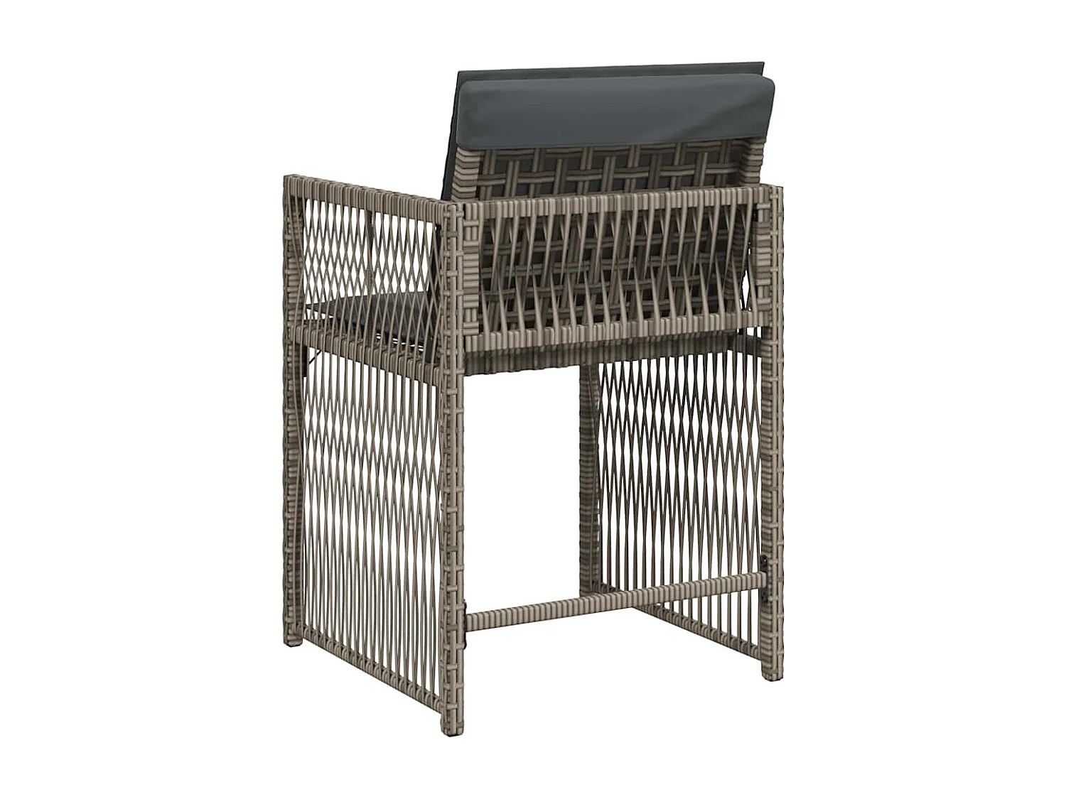 Chaises de jardin avec coussins lot de 4 gris résine tressée