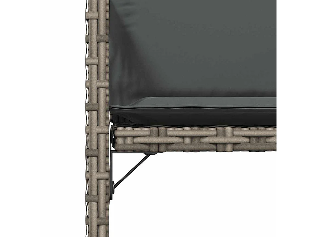 Chaises de jardin avec coussins lot de 4 gris résine tressée