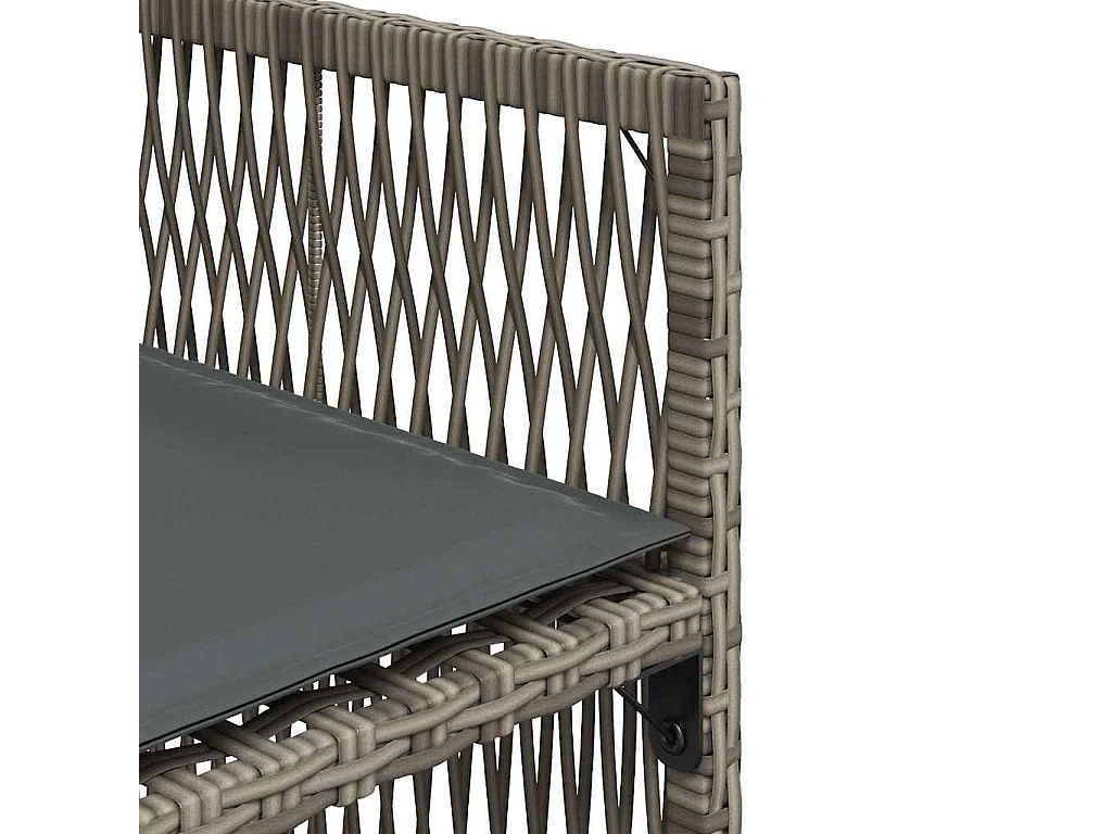 Chaises de jardin avec coussins lot de 4 gris résine tressée