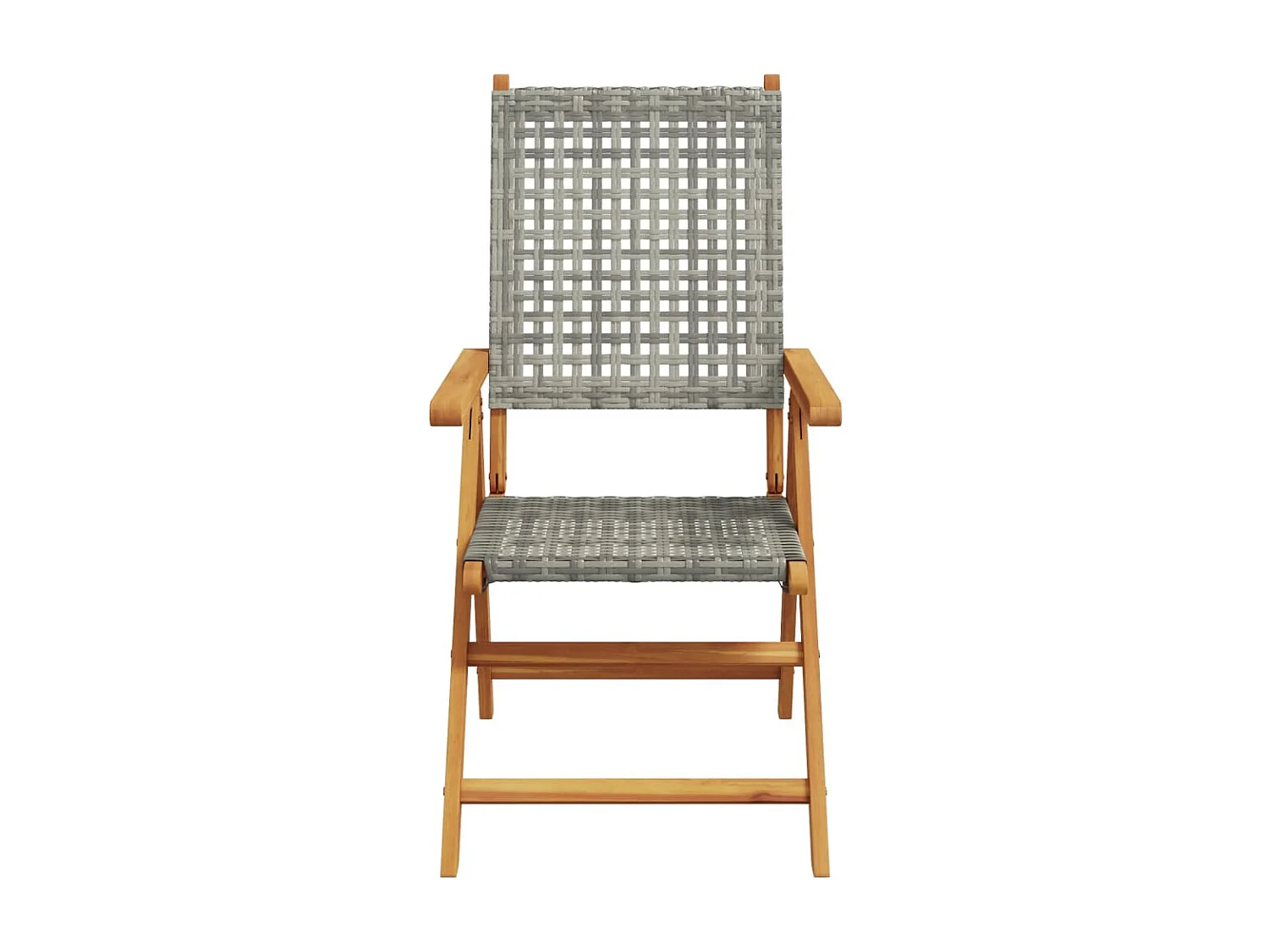 Chaises inclinables de jardin lot de 8 gris rotin bois massif