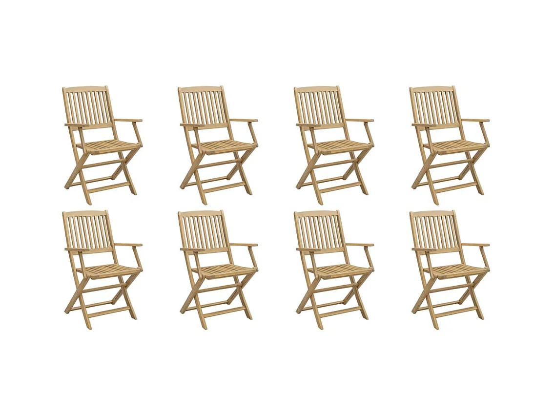 Sillas jardín plegables 8 unidades madera maciza acacia 54,5x58x90cm