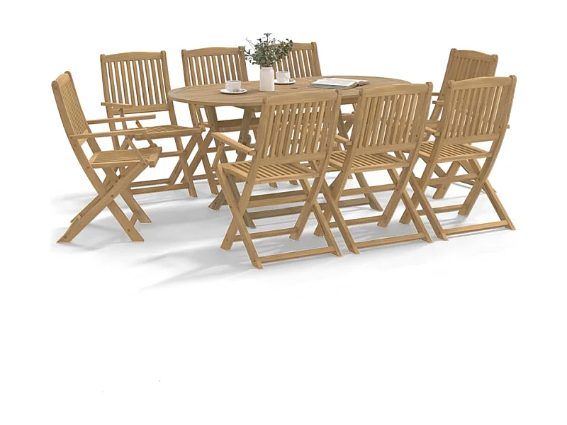 Chaises de jardin pliantes lot de 8 54,5x58x90 cm bois d'acacia