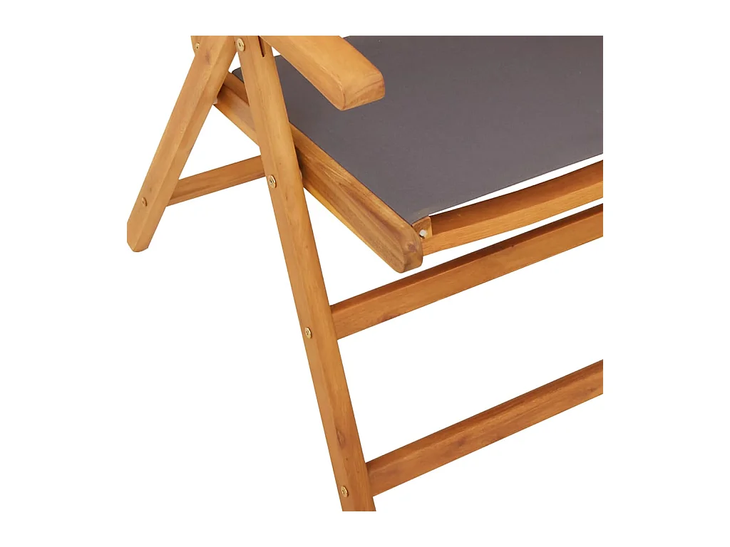 Chaises inclinables de jardin lot de 4 tissu et bois massif