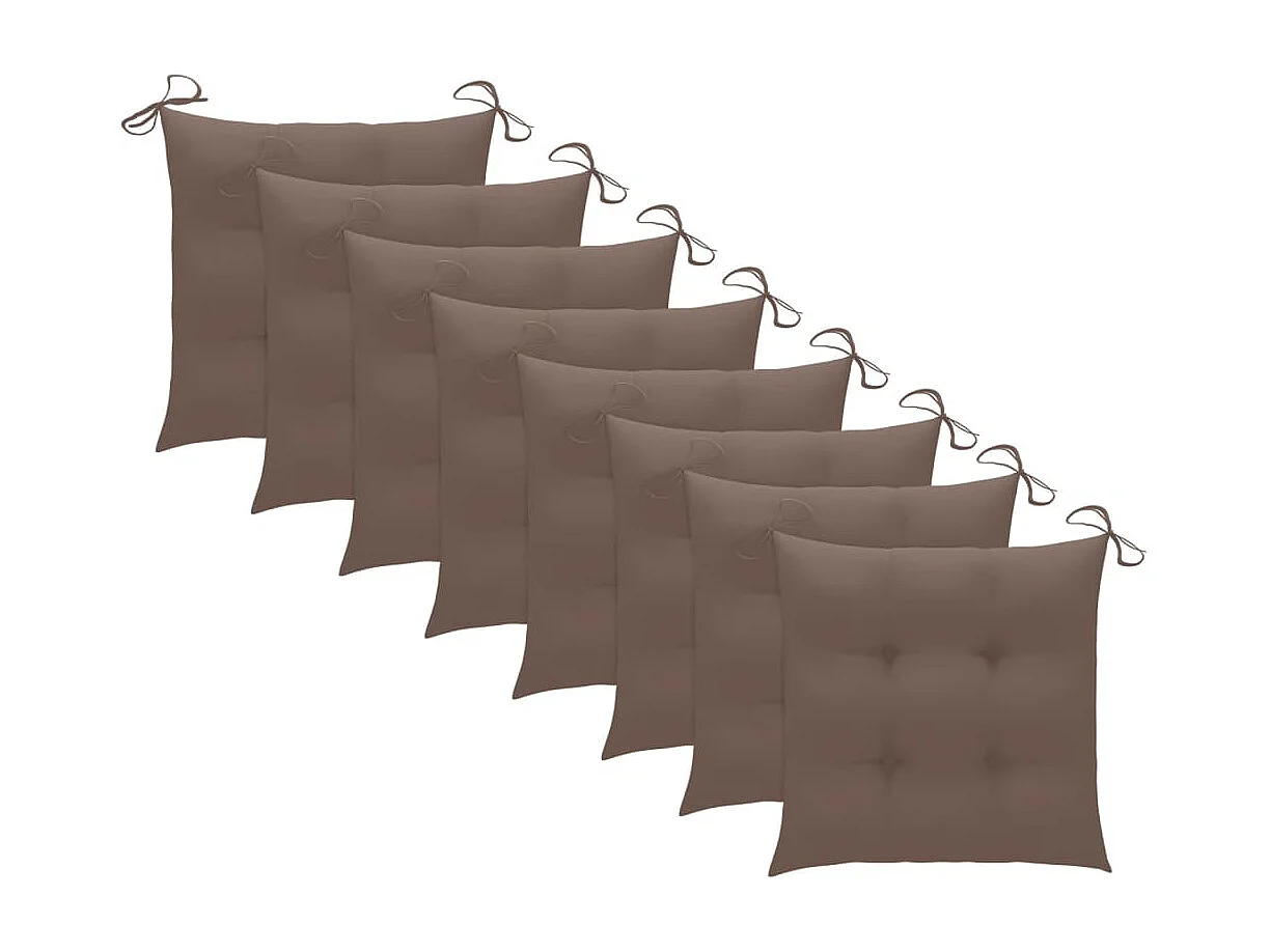 Chaises de jardin 8 pièces avec coussins Bois d'acacia solide