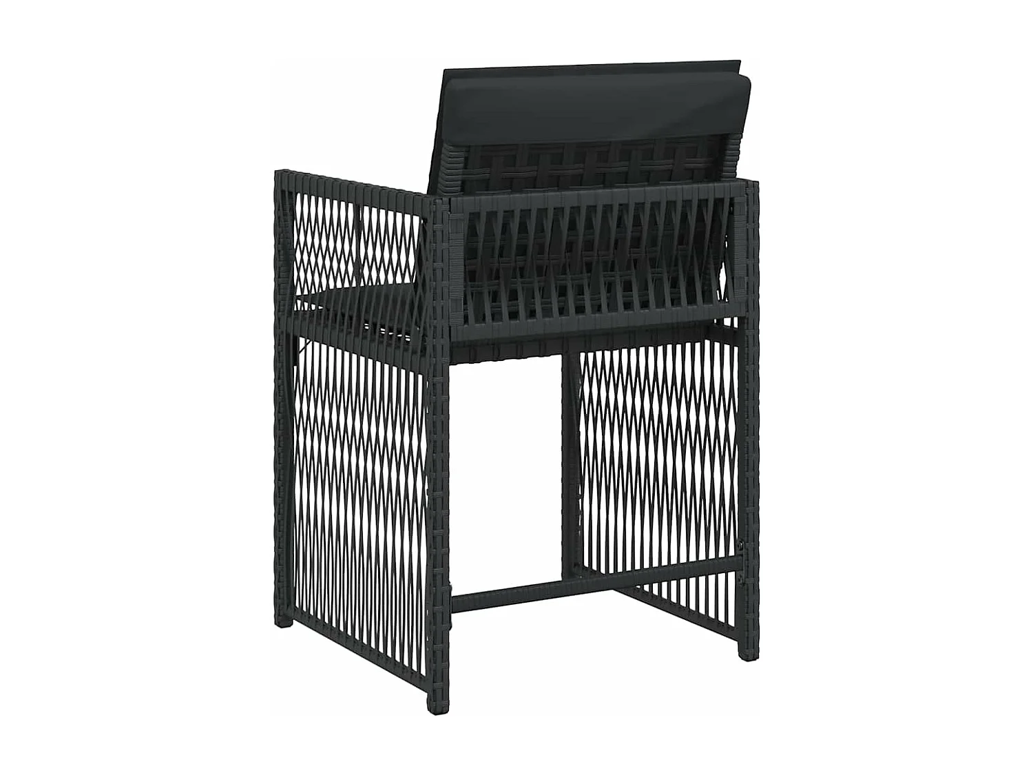 Tuinstoelen 4 stukkenmet kussens poly rattan zwart